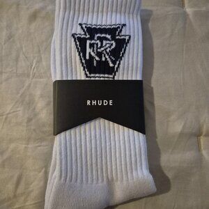 Rhude Black Triple R Logo Socks